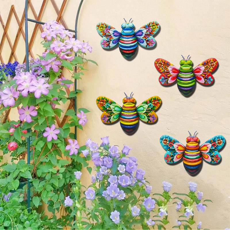 Iron Bee Art Skulptur hængende vægdekorationer til haven
