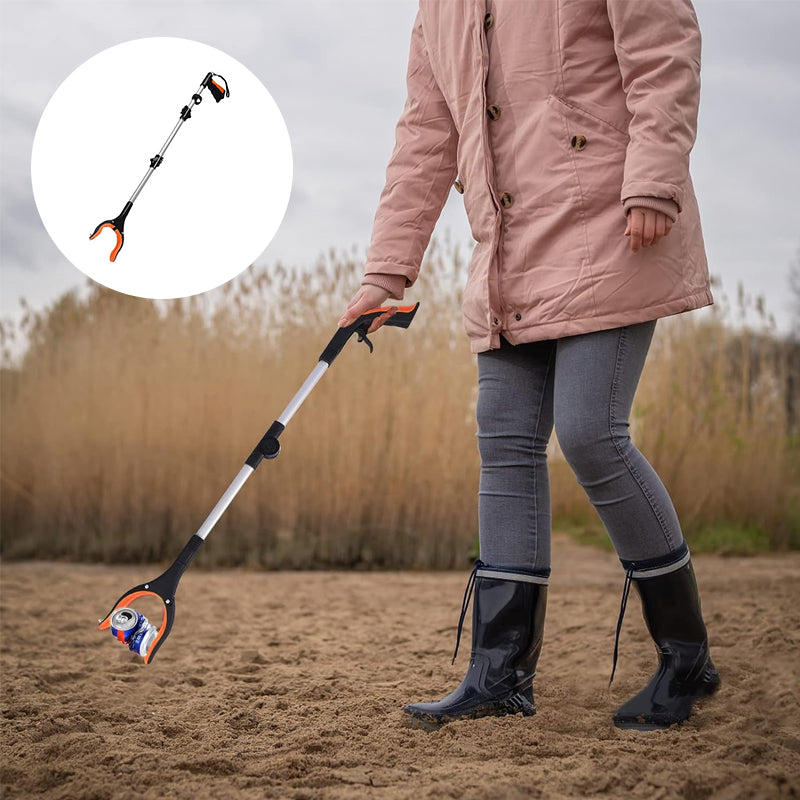 Sammenfoldelig griber med 360° drejelig klemme